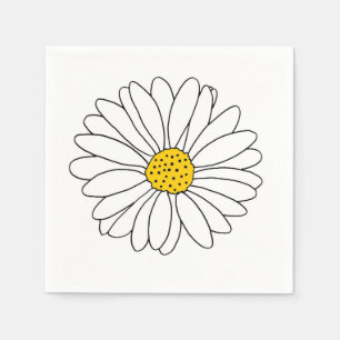 Servilleta De Papel Daisy amarillo y blanco