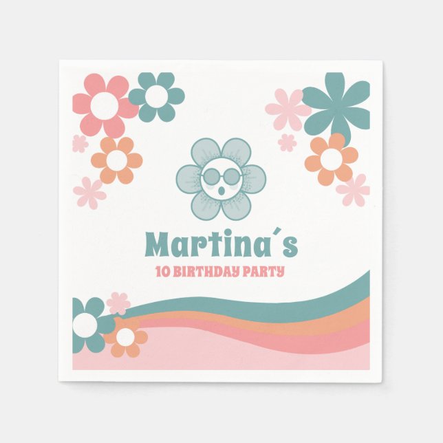 Servilleta De Papel Daisy Chica Birthday Party (Anverso)