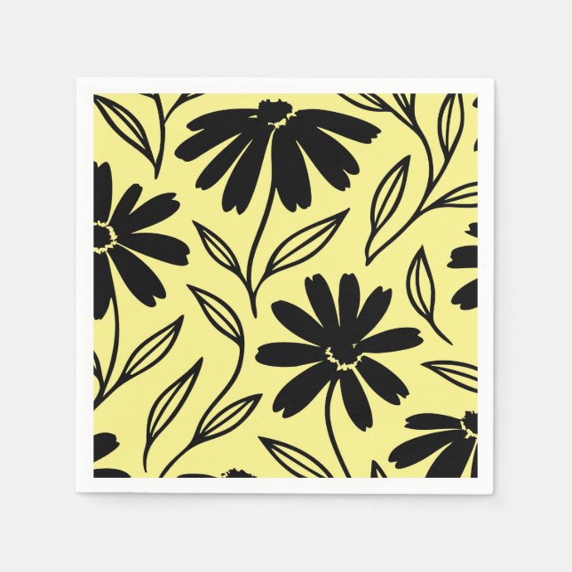 Servilleta De Papel Daisy con Tinta Negra Regalo de Despedida de Solte (Anverso)