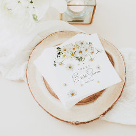 Servilleta De Papel Daisy Elegant Wildflower Moderno Ducha Bridal