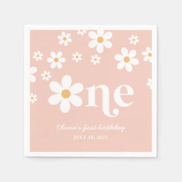 Servilleta De Papel Daisy floral 1º cumpleaños