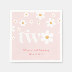 Servilleta De Papel Daisy floral 2º cumpleaños