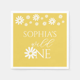 Servilleta De Papel Daisy Floral Blush Wild One Girl 1st Birthday