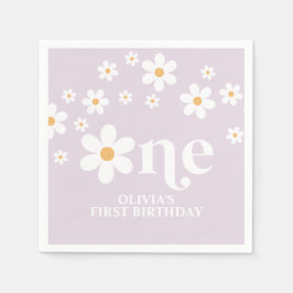 Servilleta De Papel Daisy floral servilletas de primer cumpleaños