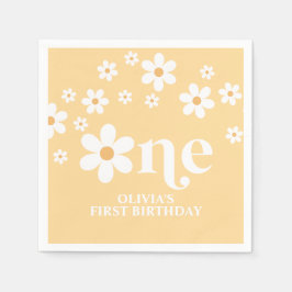 Servilleta De Papel Daisy floral servilletas de primer cumpleaños