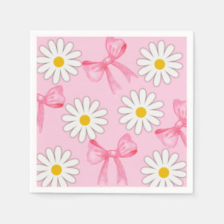 Servilleta De Papel Daisy Flower and Bow Napkin