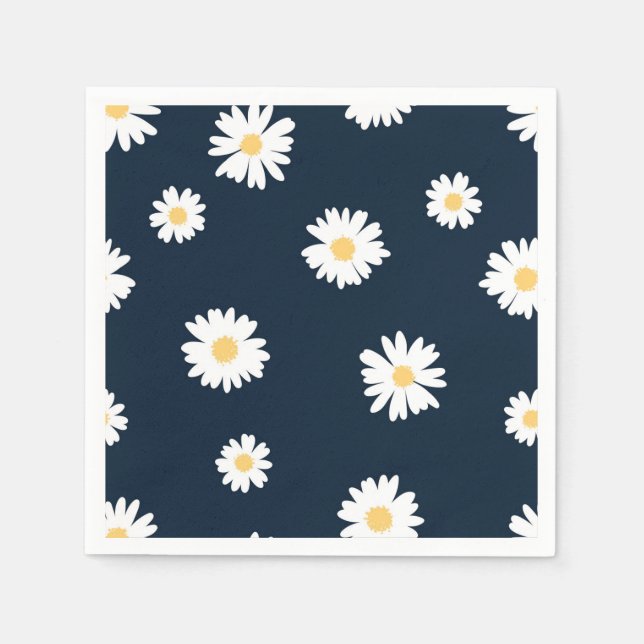 Servilleta De Papel Daisy On Blue Pattern (Anverso)