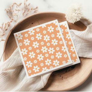 Servilleta De Papel Daisy Retro Groovy albaricoque