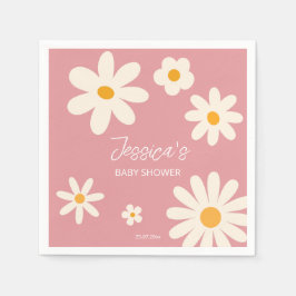 Servilleta De Papel Daisy retro rosado desierto bebé ducha boho