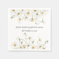 Daisy verde blanco Napkins de Bonito personalizado