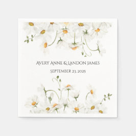 Servilleta De Papel Daisy verde blanco Napkins de Bonito personalizado