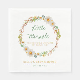 Servilleta De Papel Daisy Wreath Little Miracle Baby Shower Scripting
