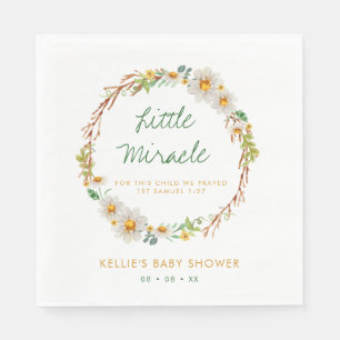 Servilleta De Papel Daisy Wreath Little Miracle Baby Shower Scripting