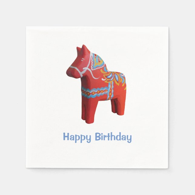 Servilleta De Papel Dala Horse Birday Paper Napkins (Anverso)
