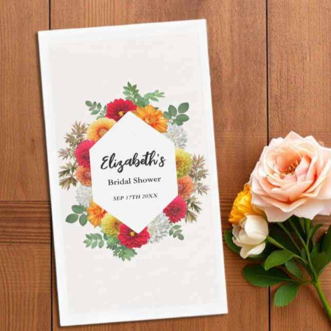 Servilleta De Papel Dalia floral otoñal de boda otoñal (Subido por el creador)