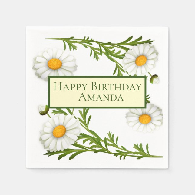 Servilleta De Papel Dalias de corte elegante (Anverso)