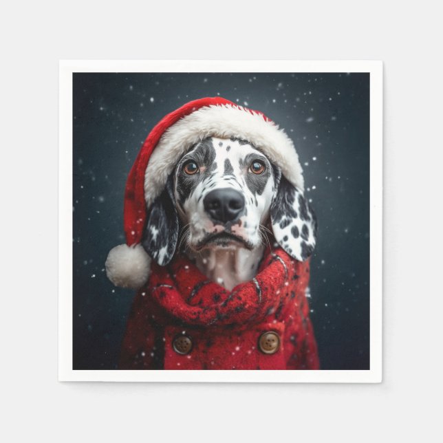 Servilleta De Papel Dalmacia festiva en Santa Attire (Anverso)