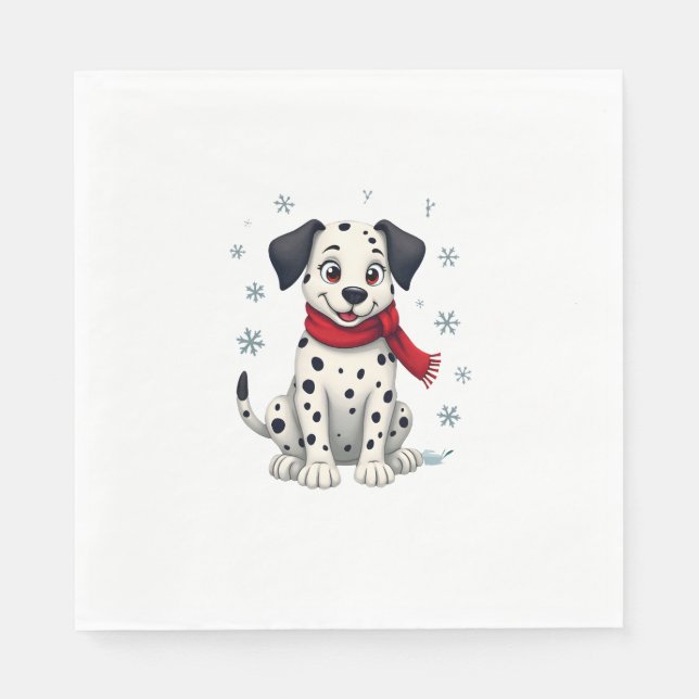 Servilleta De Papel Dalmatian Snowy Fun (Anverso)