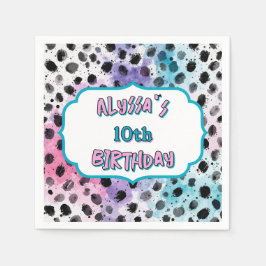 Servilleta De Papel Dalmatian Spots Pastel Watercolor Cumpleaños
