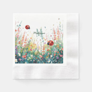 Servilleta De Papel Dama de agua de primavera Monograma floral de mari