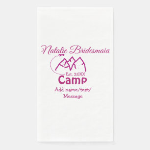 Servilleta De Papel Dama de honor de campamento rosa agregar nombre fe