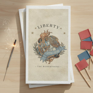 Servilleta De Papel Dama de la Libertad Art Nouveau USA 250 Motivo ID1