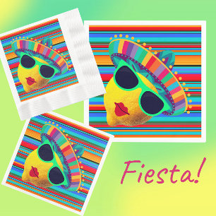 Servilleta De Papel Dama de Limón Divertida con Fiesta de Sombrero