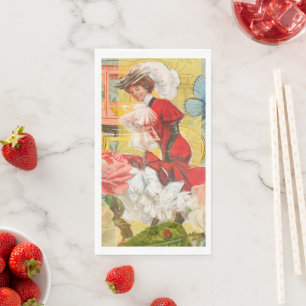 Servilleta De Papel Dama victoriana mujer elegante rica ilustración ro