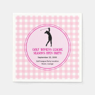 Servilleta De Papel Damas de Fiesta de la Liga de Golf Pink Plaid