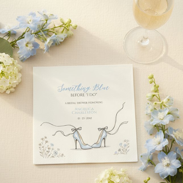 Servilleta De Papel Damas de Honor Algo Azul Despedida de Soltera (Bridesmaids Something Blue Bridal Shower Napkins
)