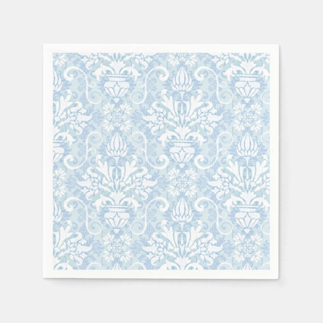 Servilleta De Papel Damasco azul y blanco (Anverso)