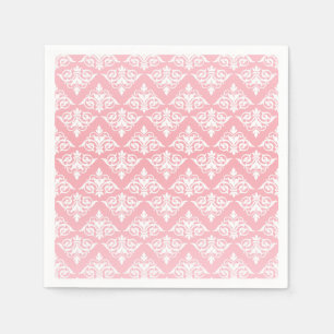 Servilleta De Papel Damasco blanco y rosa