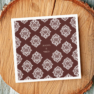 Servilleta De Papel Damask Ambience Mahogany Red Classic Boda