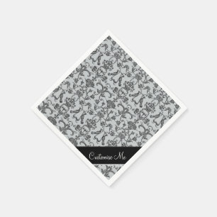 Servilleta De Papel Damask de Vintage Florentine (Negro)