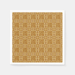 Servilleta De Papel Damask medieval Fleur-de-lis, cobre y crema