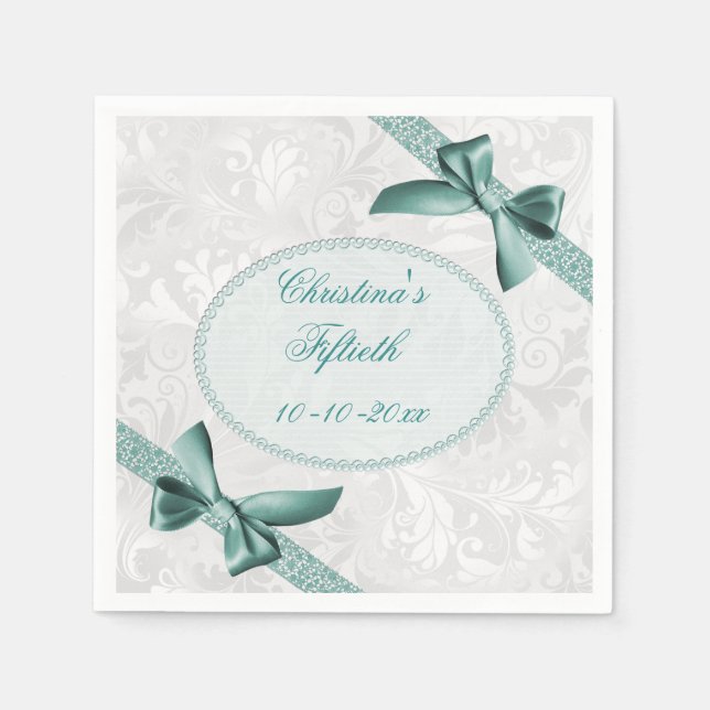 Servilleta De Papel Damask y Bows Serviettes (Anverso)