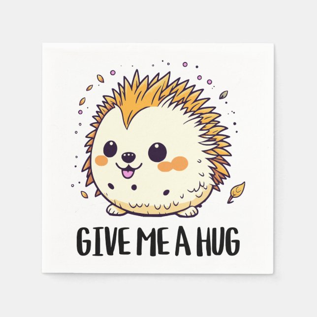 Servilleta De Papel Dame un diseño de hedgehog lindo (Anverso)