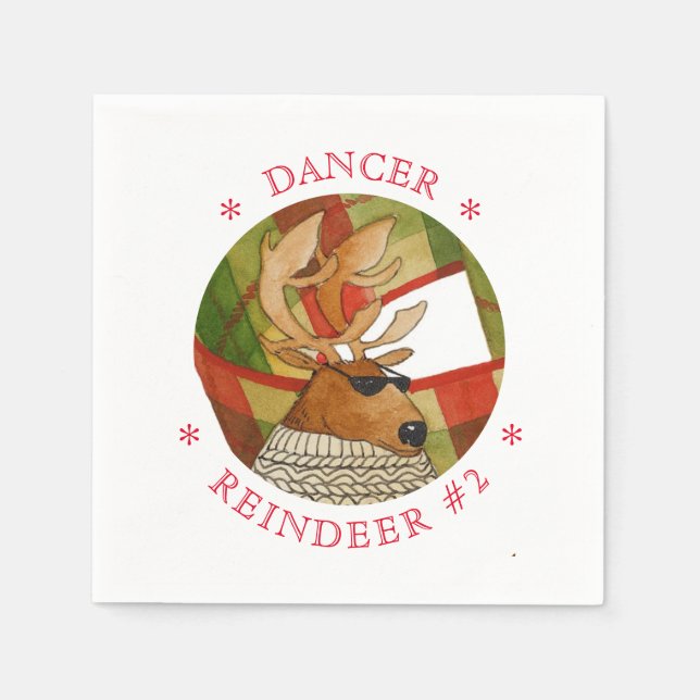 Servilleta De Papel DANCER REINDER Ropa de papel de cóctel estándar (Anverso)