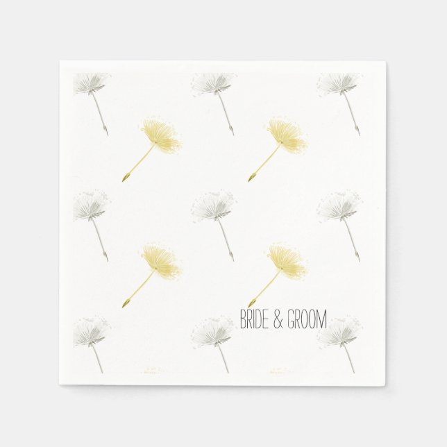 Servilleta De Papel Dandelion Wish Flowers Bridal Shower (Anverso)