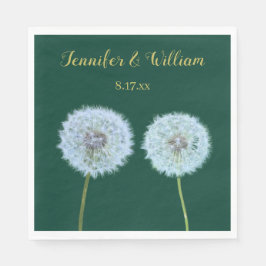 Servilleta De Papel Dandelions, Dandelion Clocks Green Personalizado