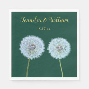 Servilleta De Papel Dandelions, Dandelion Clocks Green Personalizado