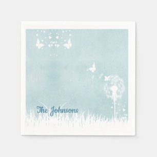 Servilleta De Papel Dandelions, mariposas y cielos azules