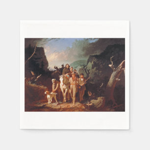 Servilleta De Papel Daniel Boone escoltando colonos