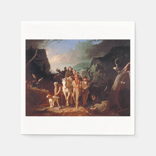 Servilleta De Papel Daniel Boone escoltando colonos (Anverso)