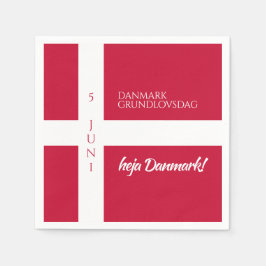 Servilleta De Papel Danmark Grundlovsdag Bandera del Día Nacional Dané