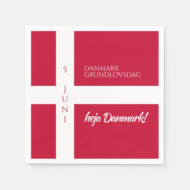 Servilleta De Papel Danmark Grundlovsdag Bandera del Día Nacional Dané (Anverso)
