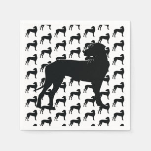 Servilleta De Papel Dano negro, perro grande