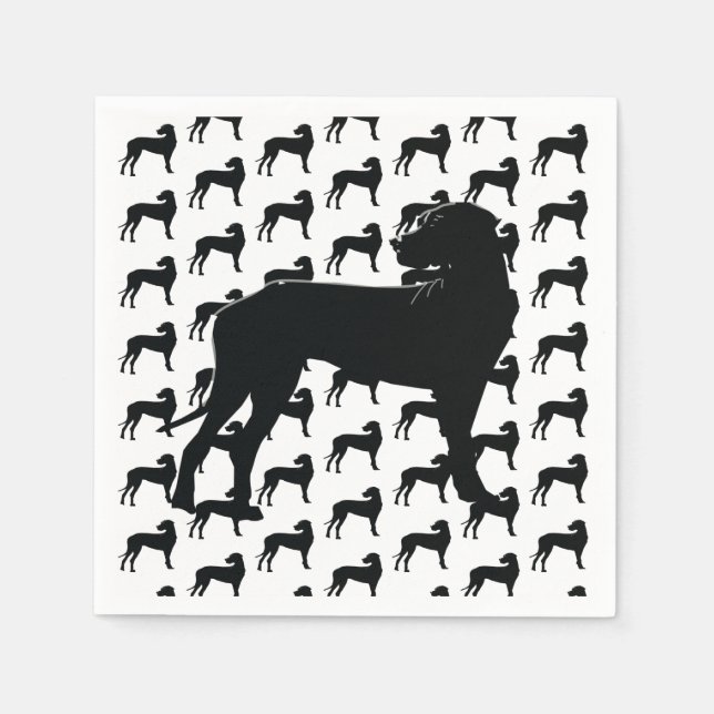 Servilleta De Papel Dano negro, perro grande (Anverso)