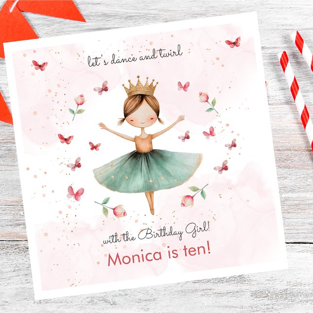 Servilleta De Papel Danza y vuelta lindo bailarina ballet niño cumplea (Subido por el creador)