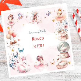 Servilleta De Papel Danza y vuelta lindo bailarina ballet niño cumplea